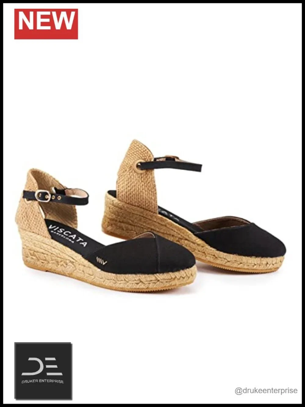 Viscata Espadrille Canvas Low Wedges with Ankle Strap 2